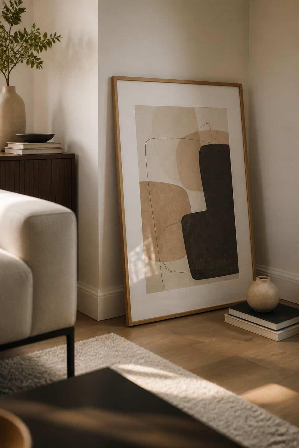 Leaning Art small apartment idea for Top 16 Living Room Corner Decor Ideas for Small Apartments.