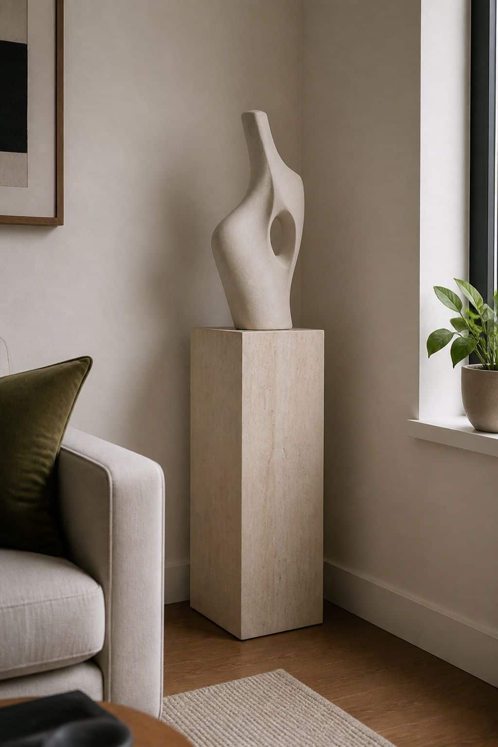 Sculpture Corner small apartment idea for Top 16 Living Room Corner Decor Ideas for Small Apartments.