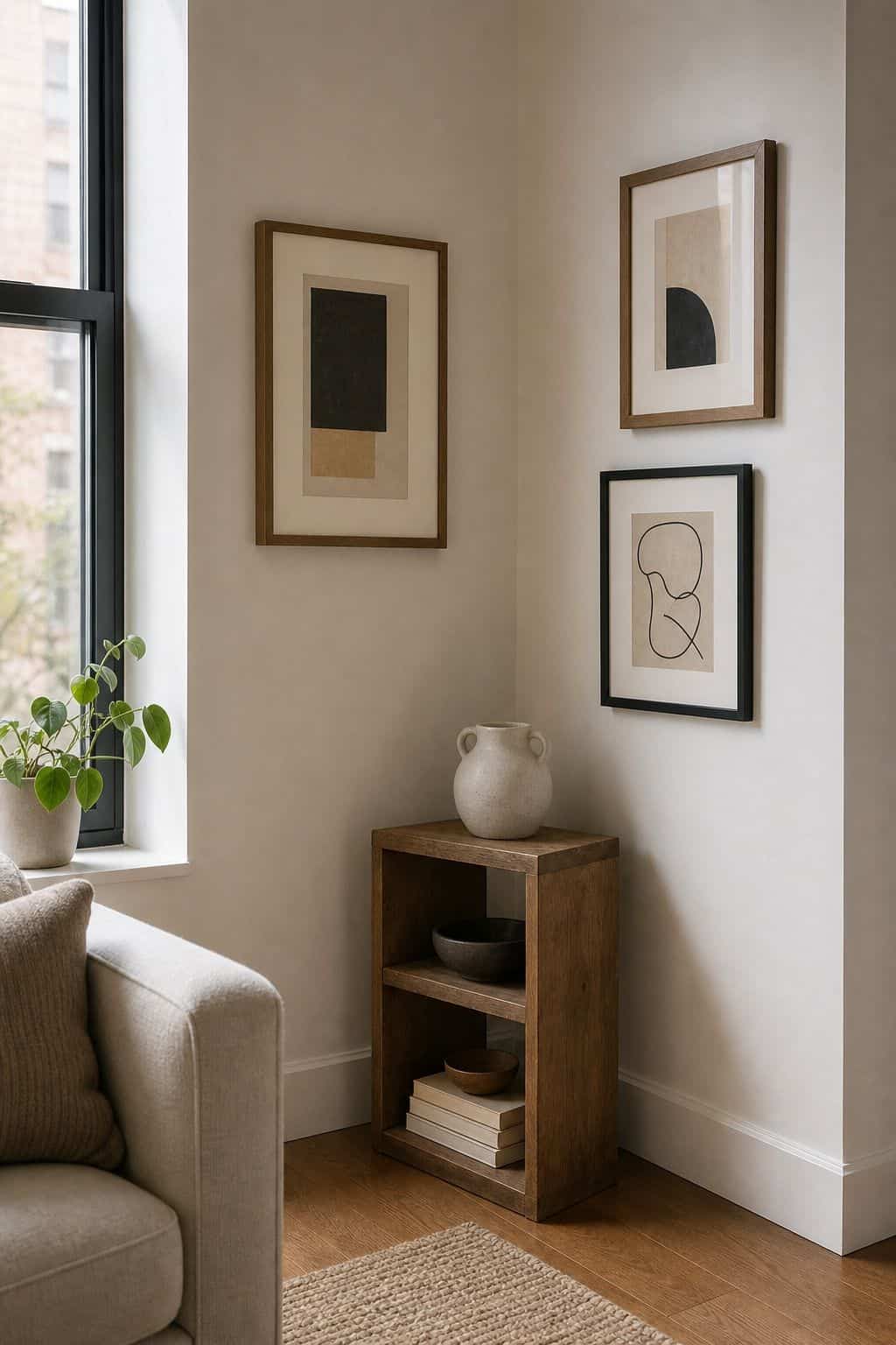Art Corner small apartment idea for Top 16 Living Room Corner Decor Ideas for Small Apartments.