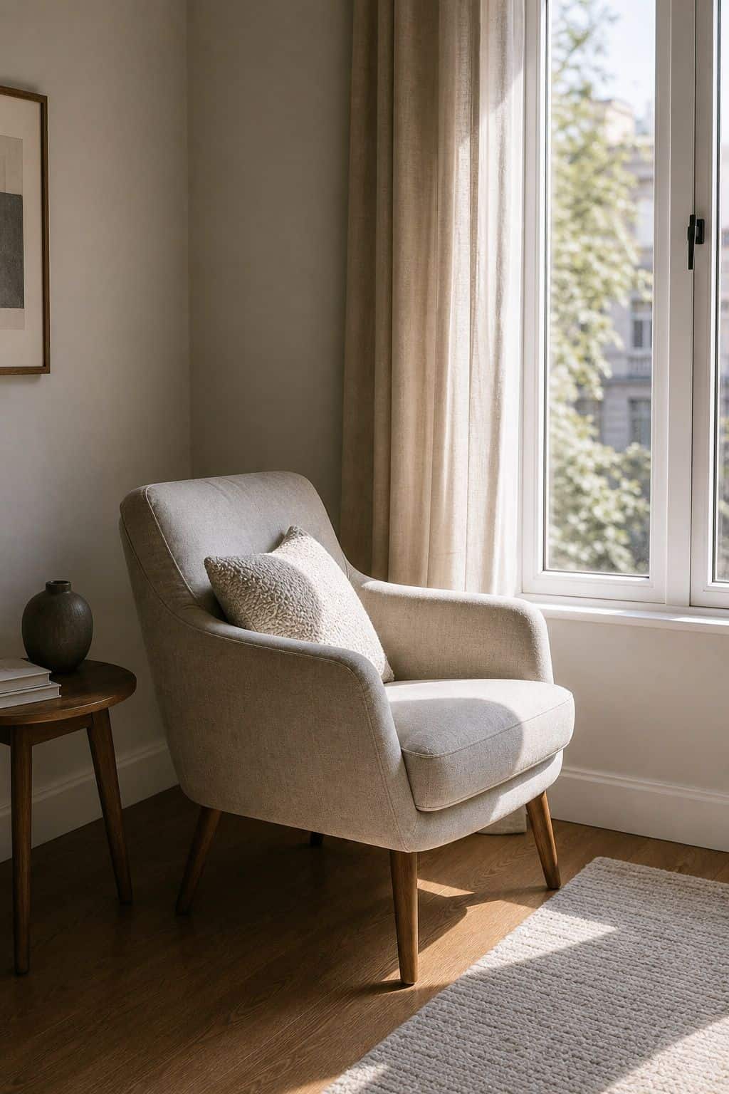 Chair Facing the Window small apartment idea for Top 16 Living Room Corner Decor Ideas for Small Apartments.