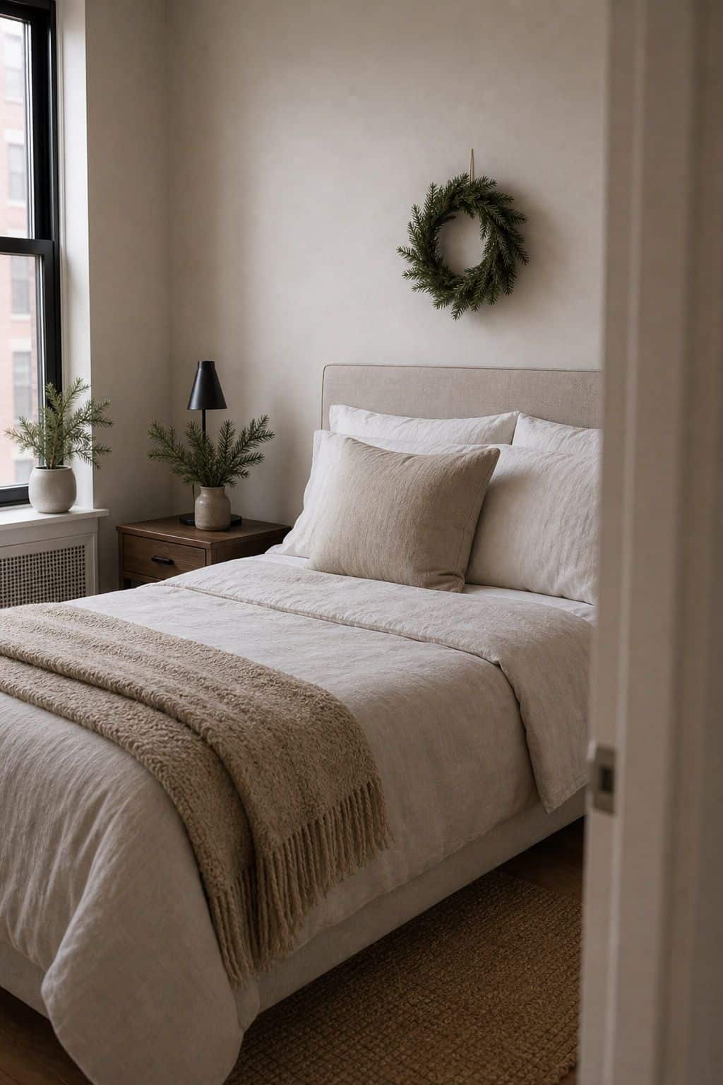 Decorate the Bedroom With One Quiet Touch small apartment idea for Top 18 Minimalist Christmas Decor Ideas for Small Apartments.