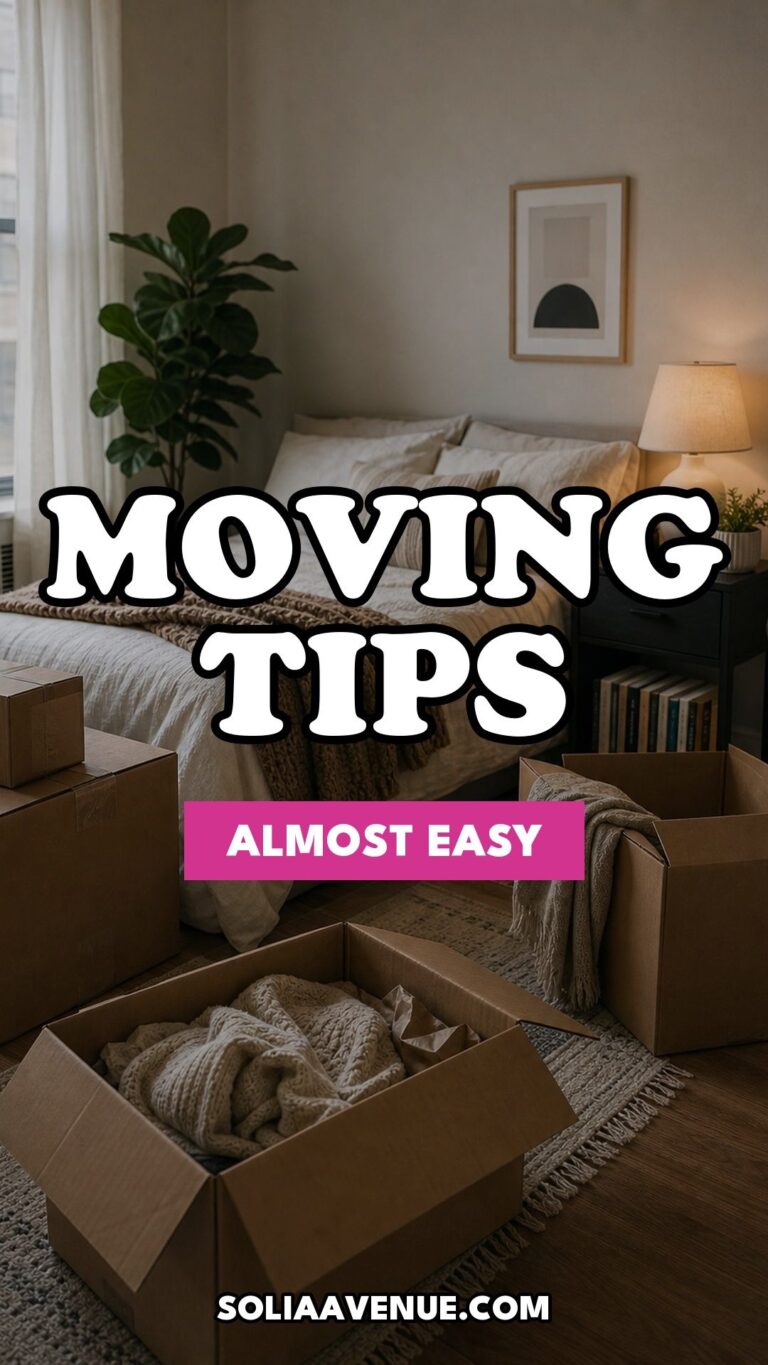 Pinterest pin for Top 18 Moving Tips That Make the Whole Process Almost Easy from Solia Avenue.