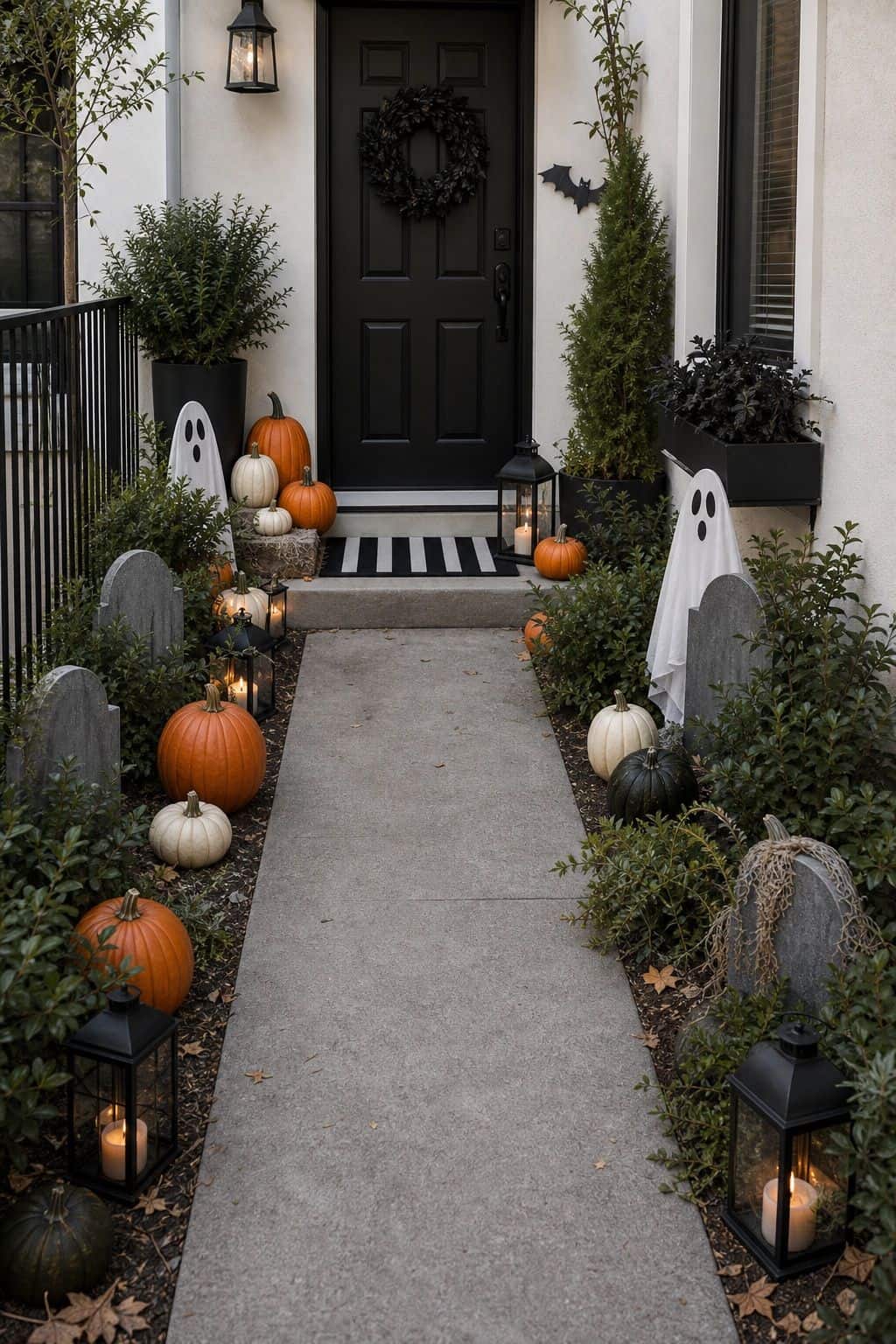 Decorate the Walkway and Path small apartment idea for Top 20 Outdoor Halloween Decor Ideas to Transform Your Yard.