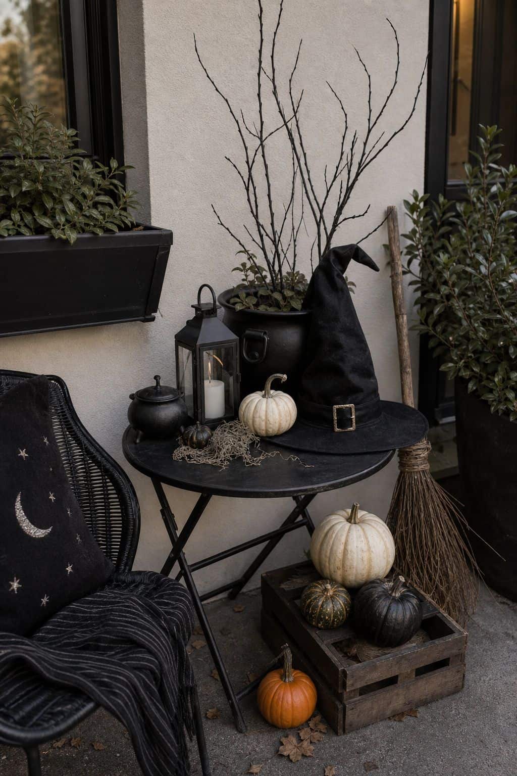 Add a Witch or Themed Vignette small apartment idea for Top 20 Outdoor Halloween Decor Ideas to Transform Your Yard.