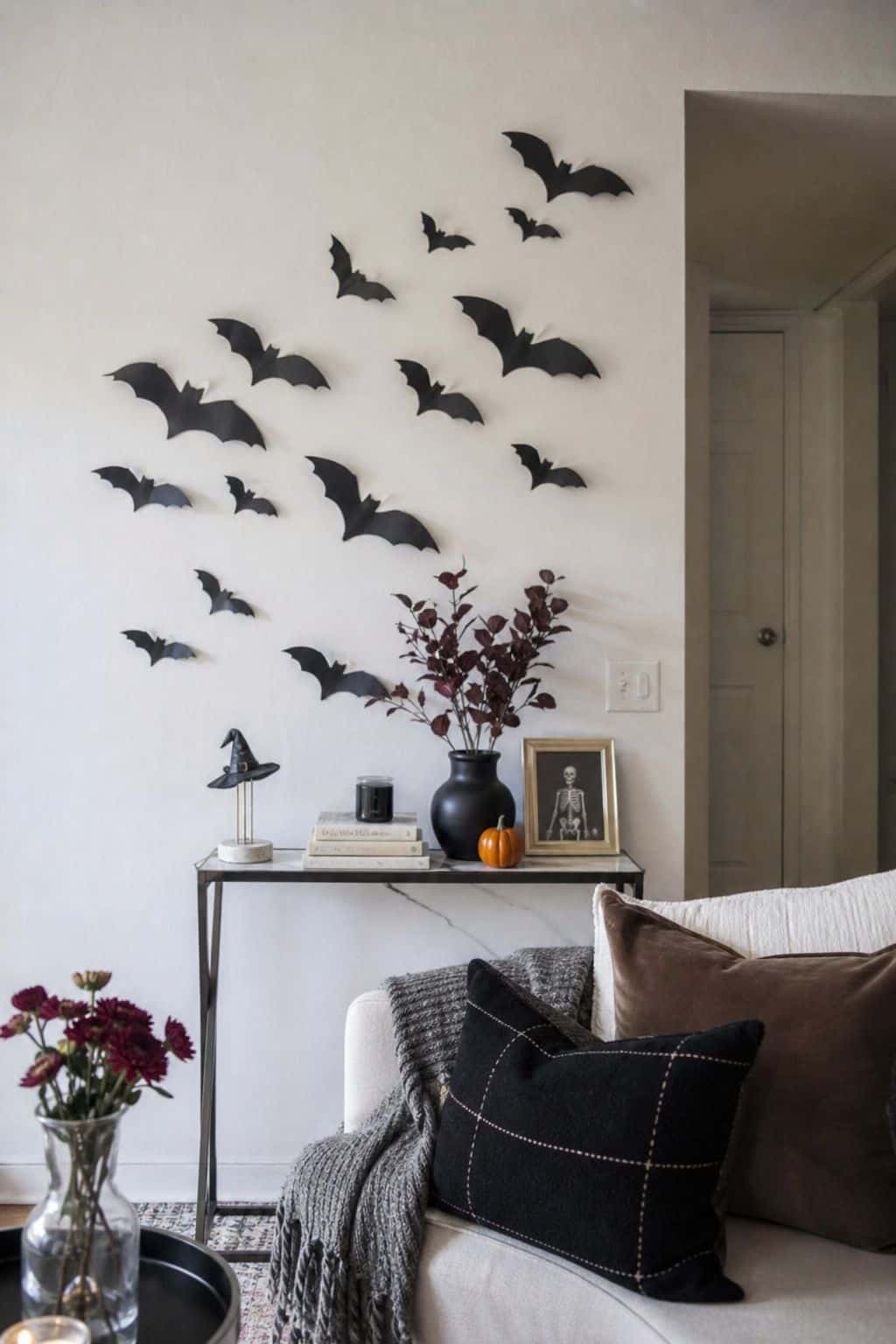 Cut Out a Swarm of Paper Bats small apartment idea for Top 19 Simple Halloween Decor Ideas for Small Apartments.