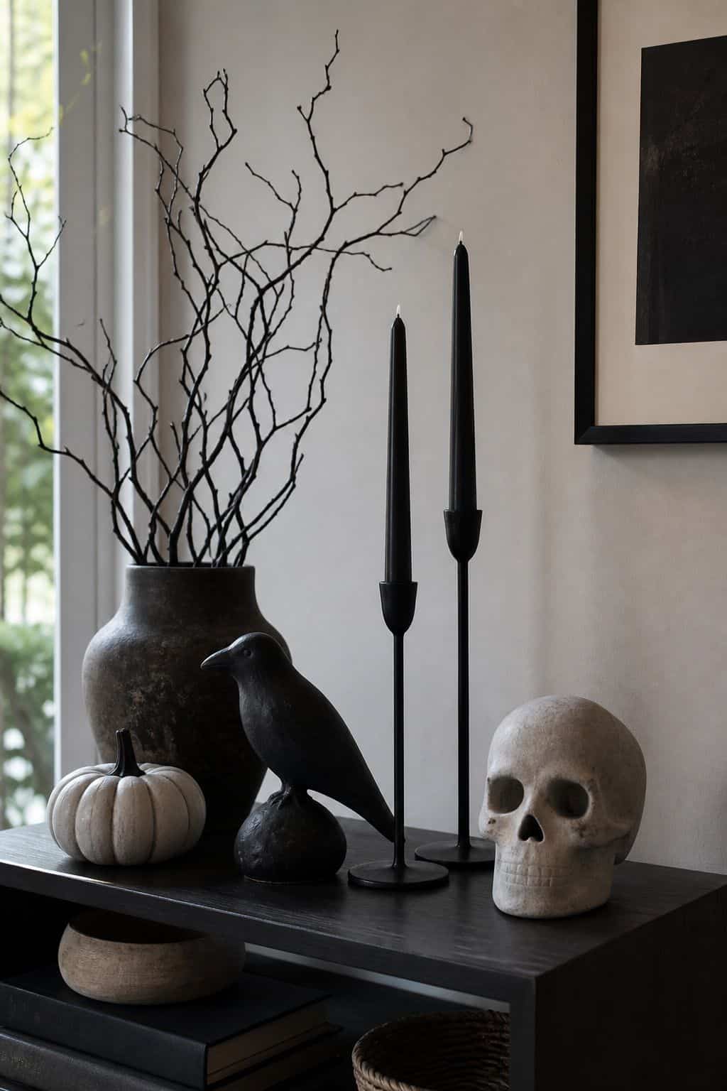Add a Few Sculptural Spooky Objects small apartment idea for Top 19 Simple Halloween Decor Ideas for Small Apartments.