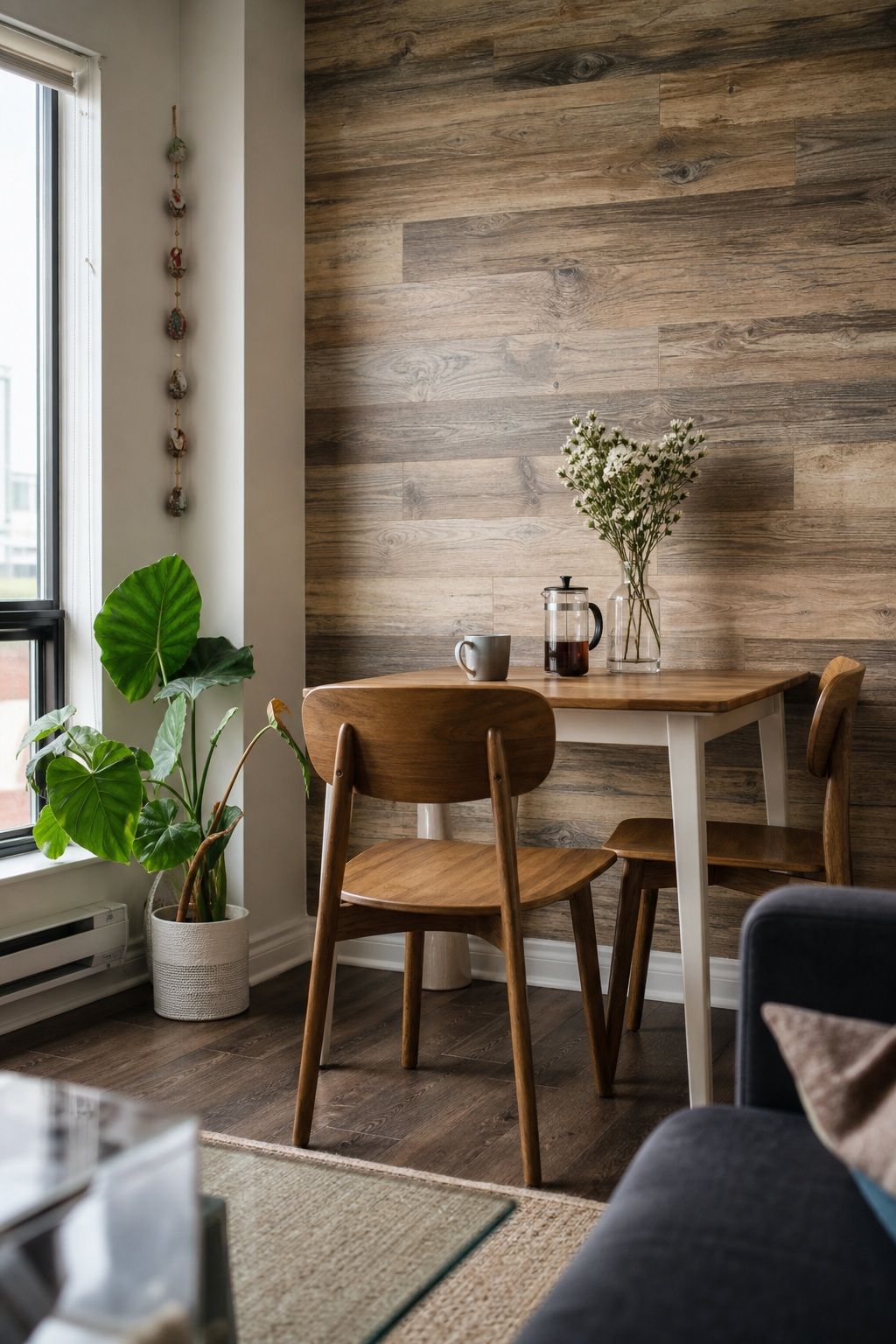 Use Peel-and-Stick Wood Plank Tiles small apartment idea for Top 17 Small Apartment Accent Wall Ideas That Add Drama Without the Damage.