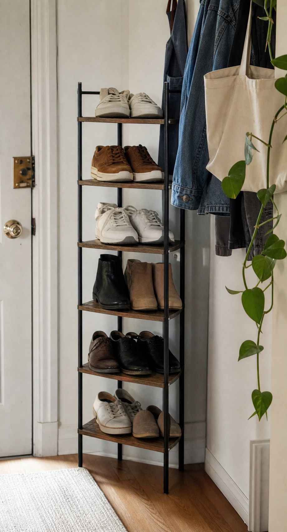Vertical Shoe Rack small apartment idea for 25 Small Apartment Essentials From Amazon That Actually Make Small Spaces Work.
