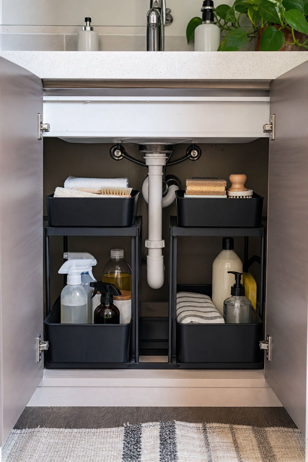 Under-Sink Organizer small apartment idea for 25 Small Apartment Essentials From Amazon That Actually Make Small Spaces Work.
