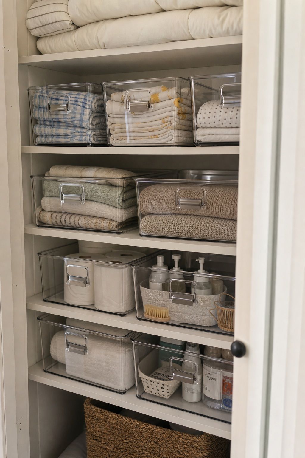 Stackable Storage Bins with Labels small apartment idea for 25 Small Apartment Essentials From Amazon That Actually Make Small Spaces Work.