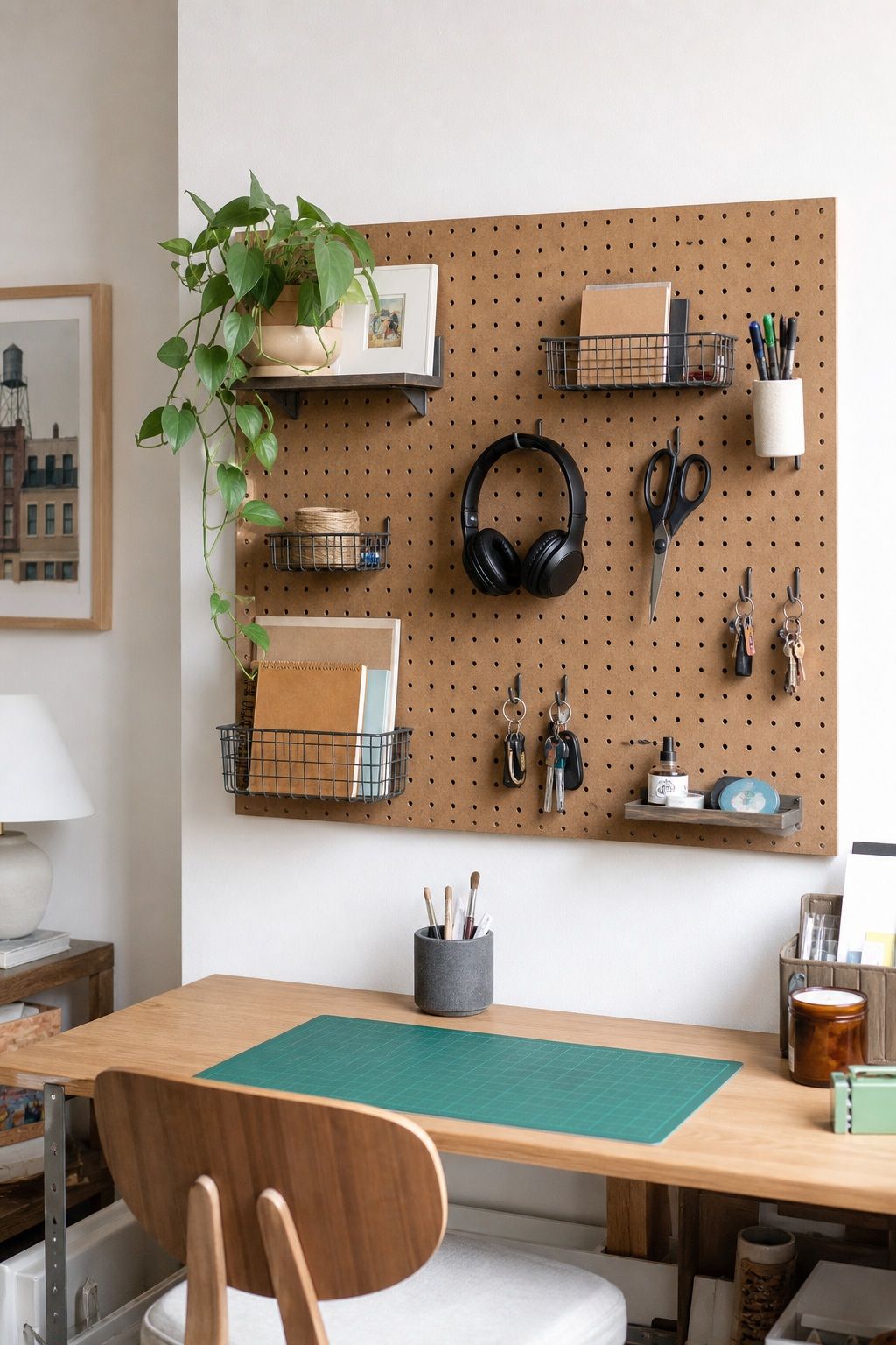 Pegboard Wall Organizer small apartment idea for 25 Small Apartment Essentials From Amazon That Actually Make Small Spaces Work.