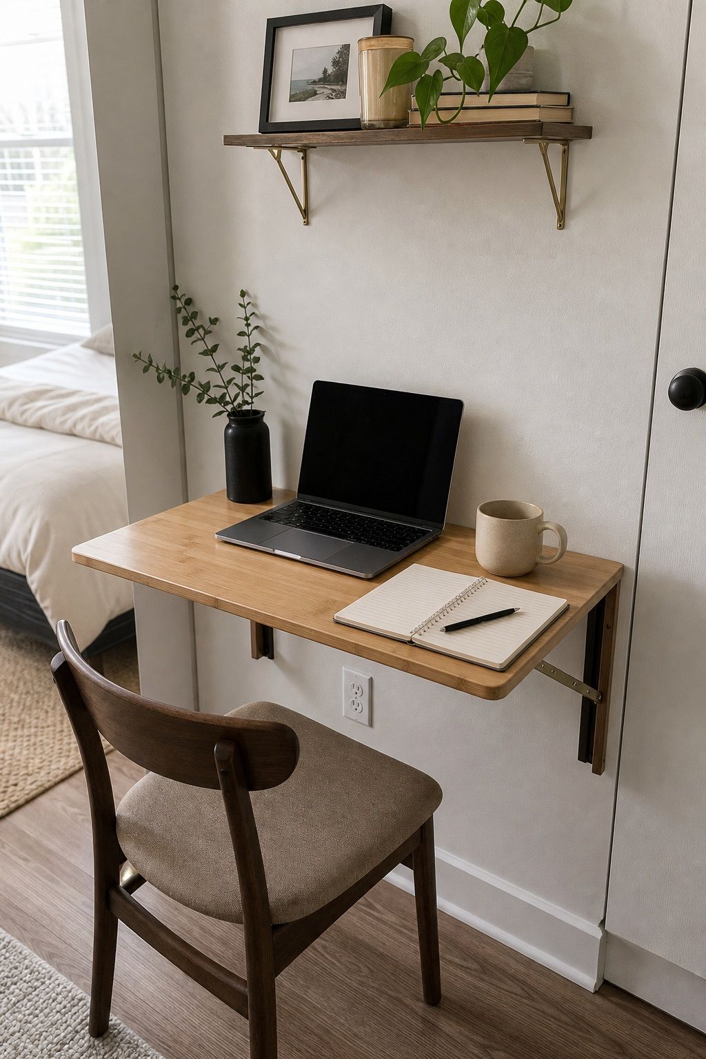 Wall-Mounted Folding Desk small apartment idea for 25 Small Apartment Essentials From Amazon That Actually Make Small Spaces Work.