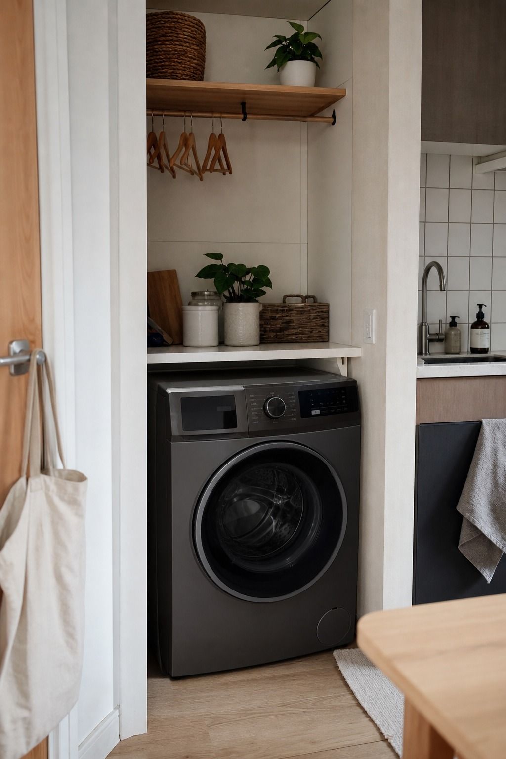 Washer-Dryer Combo Unit small apartment idea for Top 15 Small Apartment Laundry Room Ideas That Make Wash Day So Much Easier.