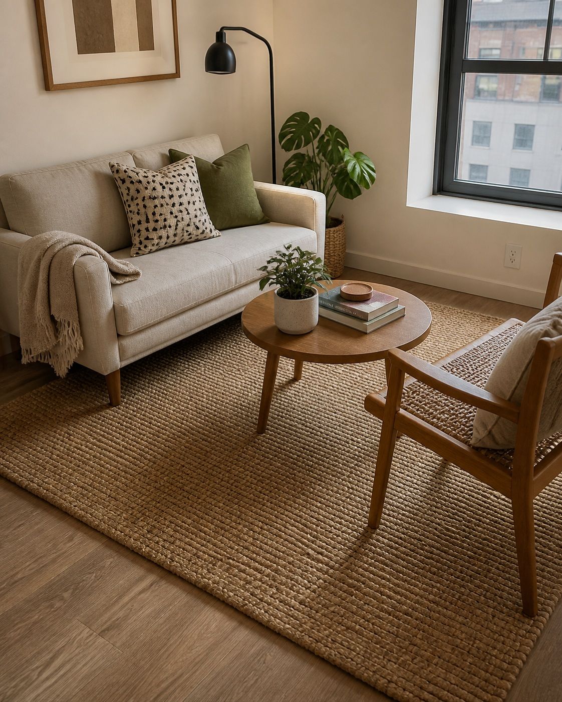 Try a Jute or Sisal Rug for Natural Texture small apartment rug idea for Top 17 Small Apartment Rug Ideas That Define Your Space Without Overwhelming It.