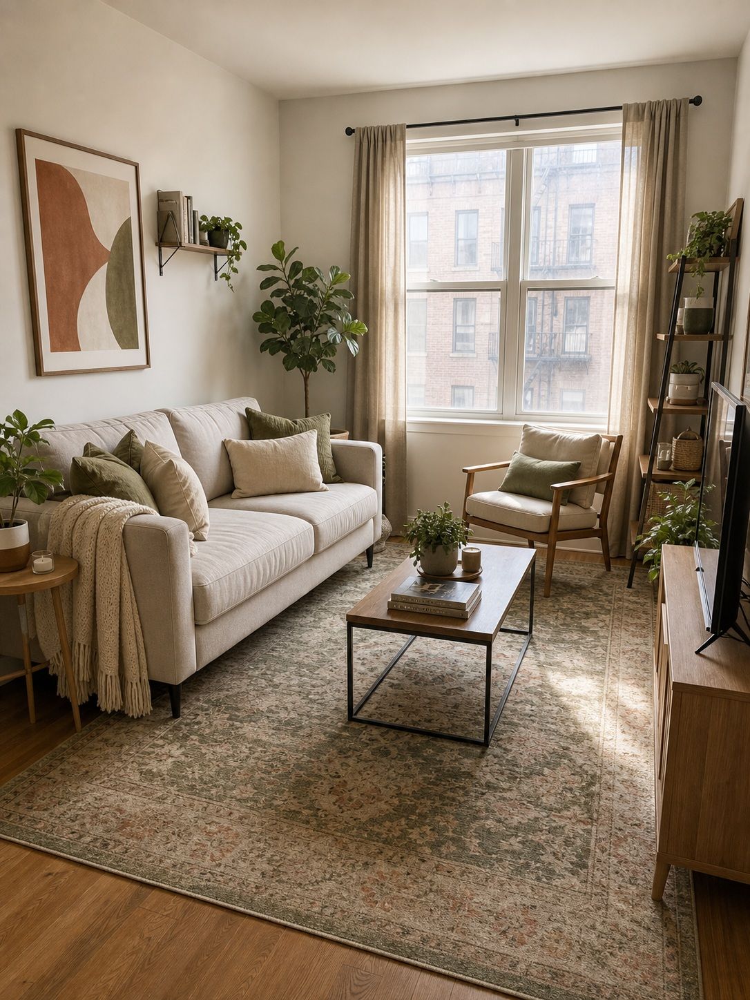 Choose a Rug Color That Relates to Your Existing Palette small apartment rug idea for Top 17 Small Apartment Rug Ideas That Define Your Space Without Overwhelming It.