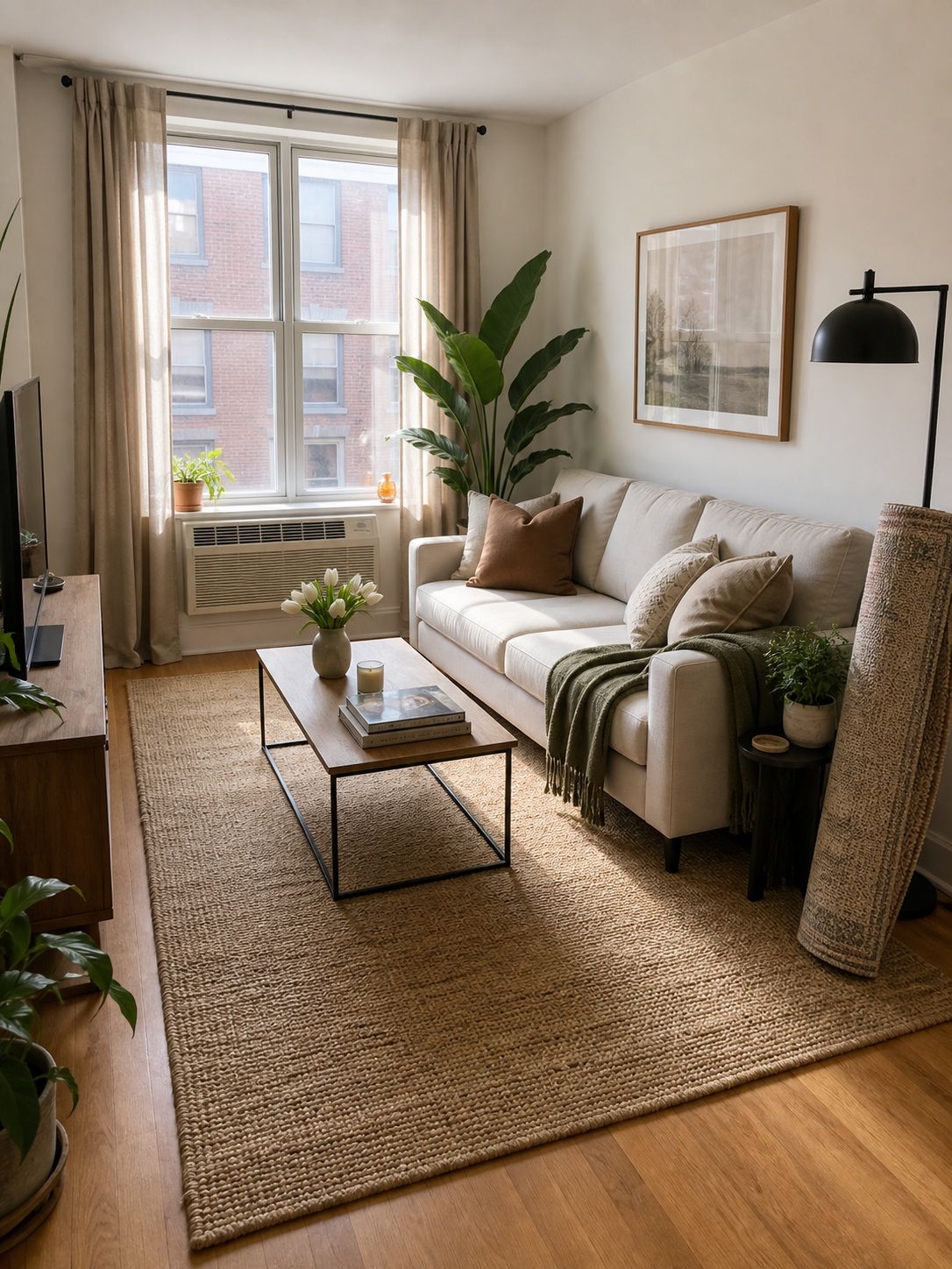 Replace the Rug Seasonally for a Low-Cost Room Refresh small apartment rug idea for Top 17 Small Apartment Rug Ideas That Define Your Space Without Overwhelming It.