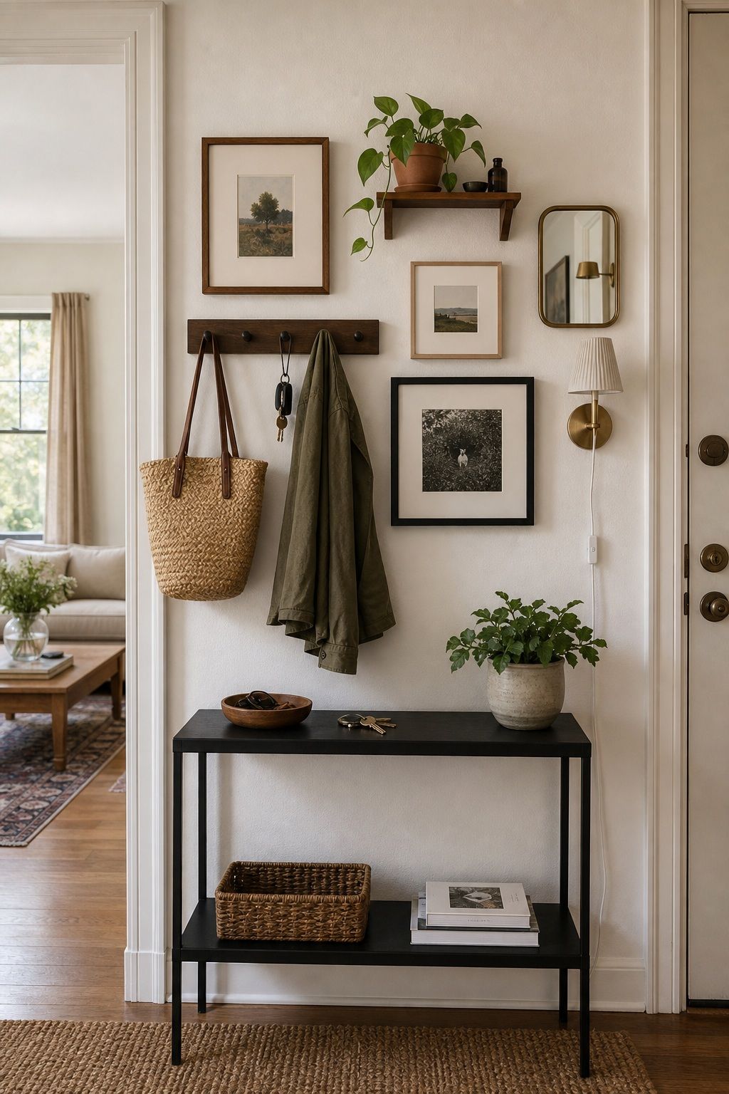Mix of Frames and Functional Wall Objects small apartment idea for Top 15 Small Apartment Wall Art Ideas That Make Every Room Look Finished.