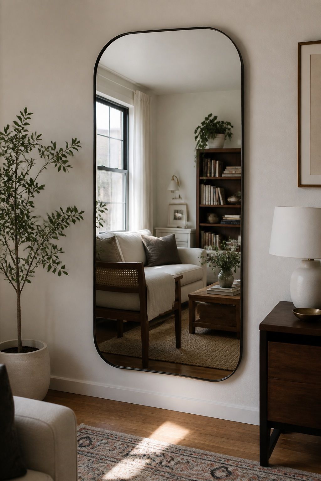 Large Decorative Mirror small apartment idea for Top 15 Small Apartment Wall Art Ideas That Make Every Room Look Finished.