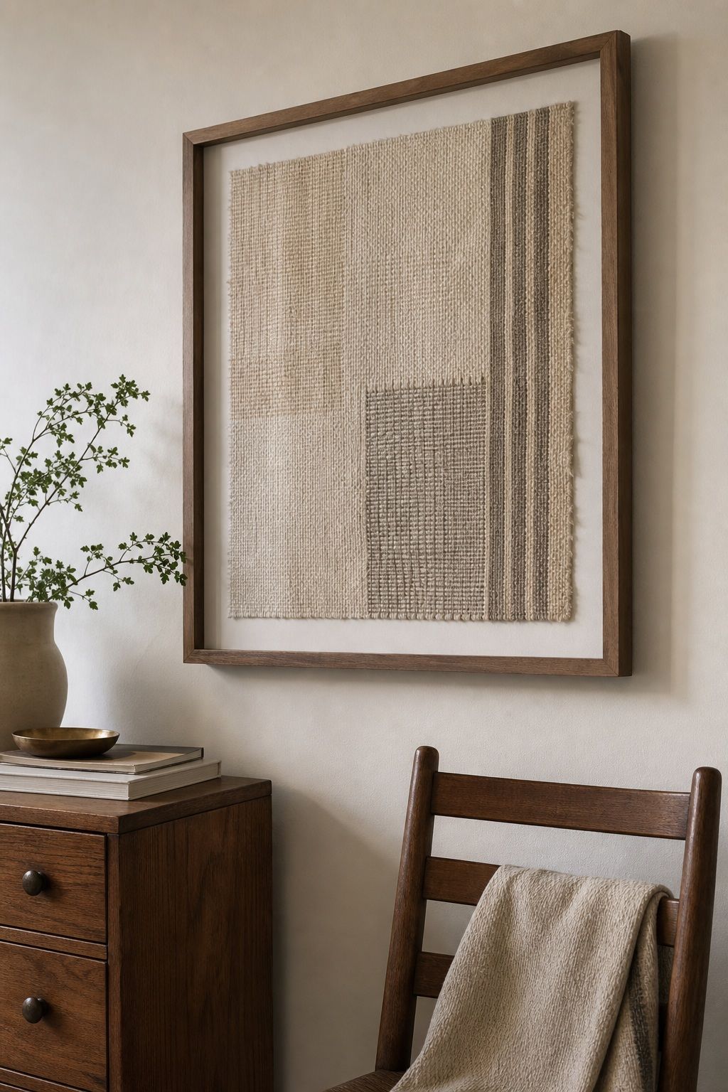 Framed Textile or Fabric Art small apartment idea for Top 15 Small Apartment Wall Art Ideas That Make Every Room Look Finished.