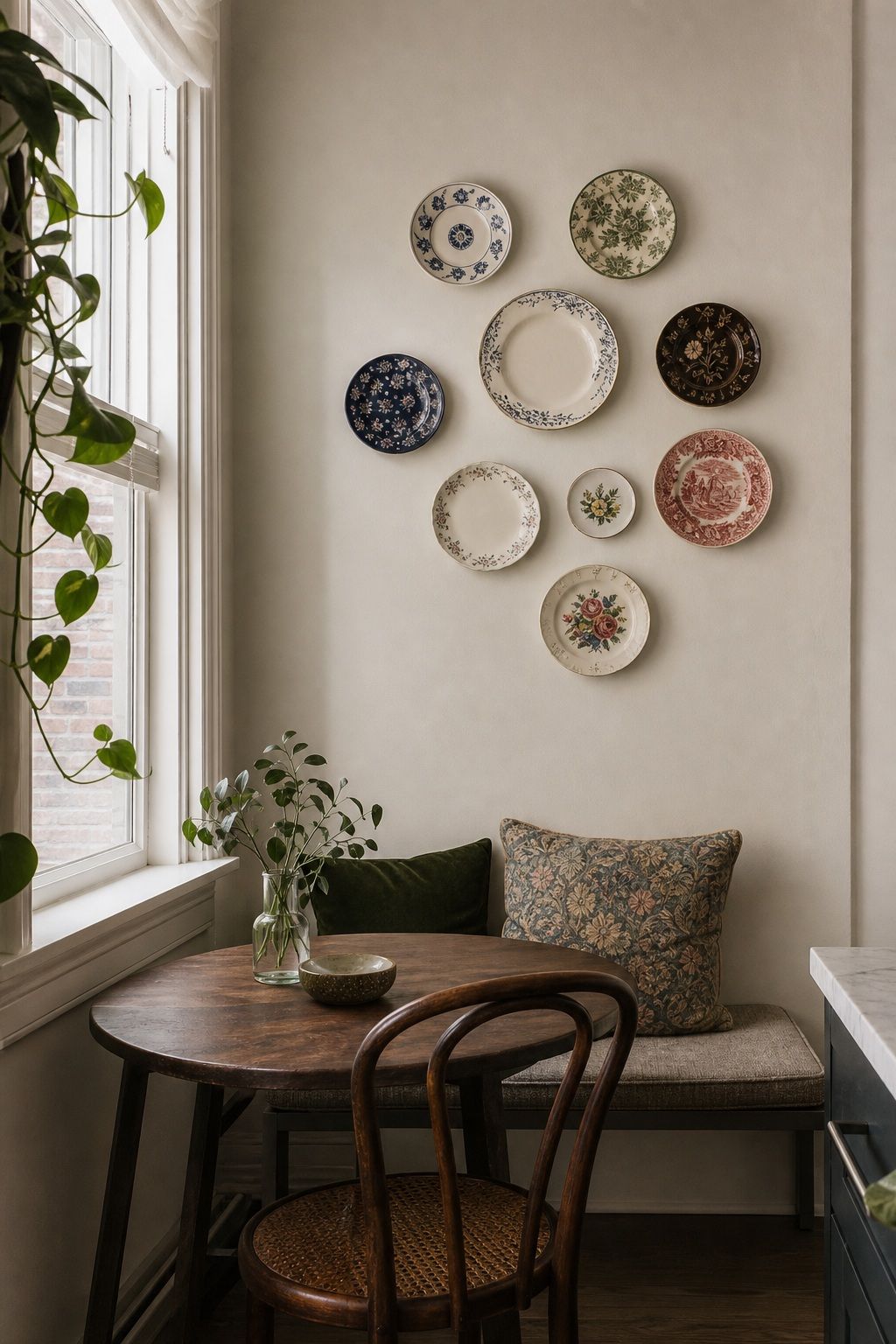 Hanging Plate Wall small apartment idea for Top 15 Small Apartment Wall Art Ideas That Make Every Room Look Finished.