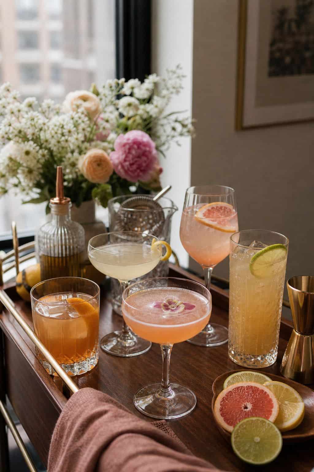 Choose Stylish Cocktail Glassware small apartment idea for Top 17 Spring Cocktail Party Decor Ideas for a Garden-Party Evening.