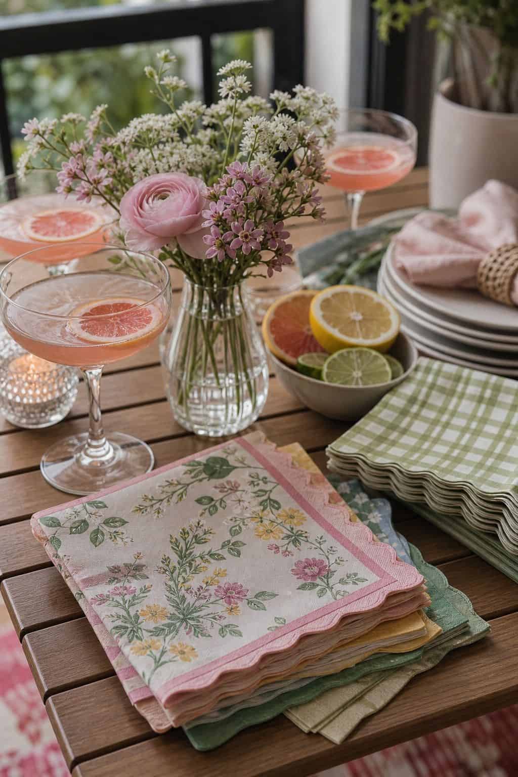 Set Out Festive Cocktail Napkins small apartment idea for Top 17 Spring Cocktail Party Decor Ideas for a Garden-Party Evening.