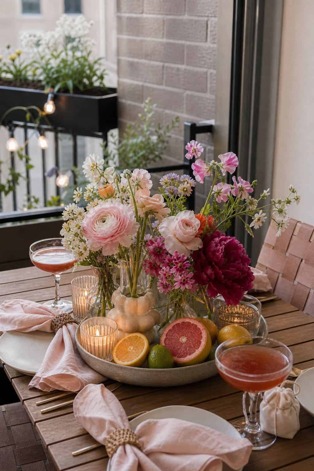 Build a Creative Table Centerpiece small apartment idea for Top 17 Spring Cocktail Party Decor Ideas for a Garden-Party Evening.