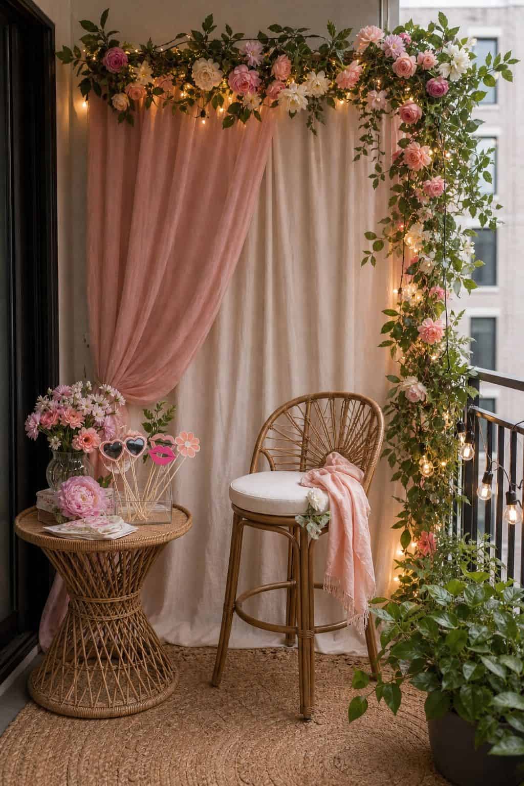 Set Up a Themed Photo Booth Area small apartment idea for Top 17 Spring Cocktail Party Decor Ideas for a Garden-Party Evening.