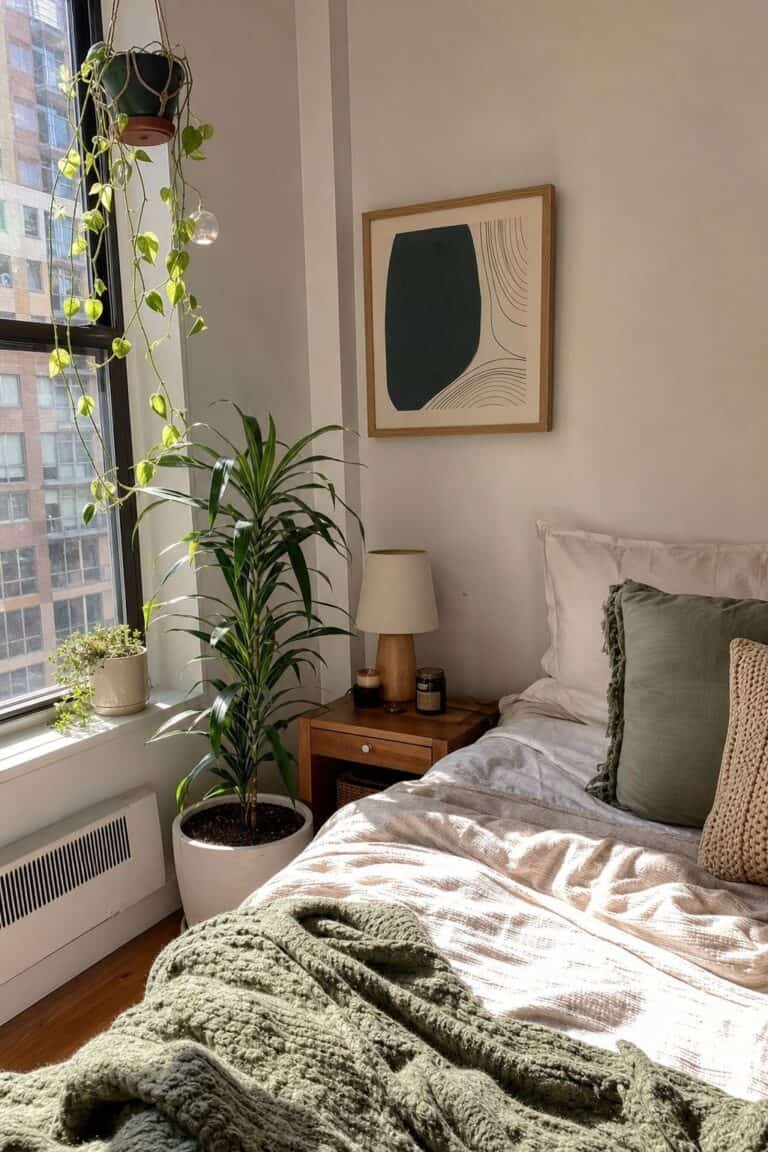 Introduce Indoor Plants small apartment idea for Top 17 Spring Decor Ideas for the Bedroom in Small Apartments.