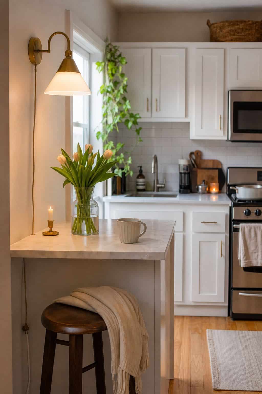 Brighten Up Lighting Fixtures small apartment idea for Top 17 Spring Decor Ideas for the Kitchen in Small Apartments.