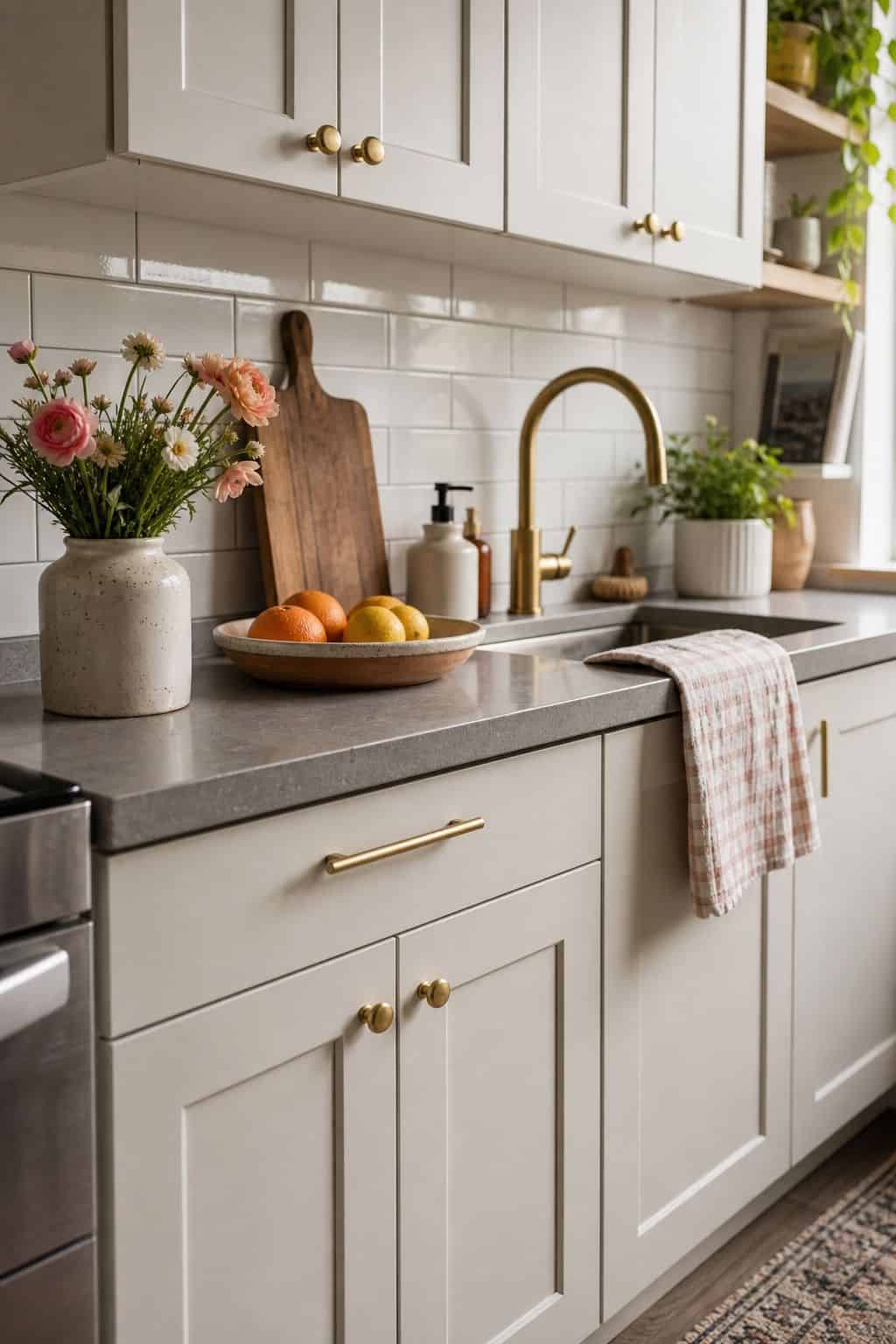 Refresh Cabinet Hardware small apartment idea for Top 17 Spring Decor Ideas for the Kitchen in Small Apartments.