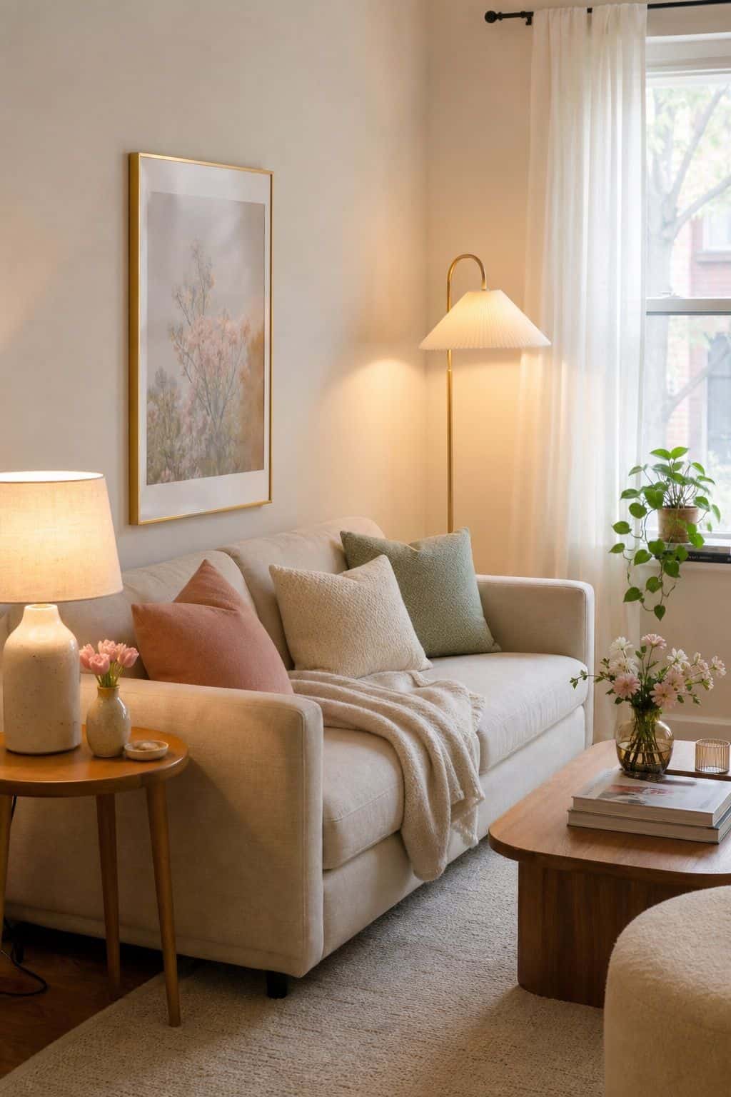 Update Lighting for Brightness small apartment idea for Top 18 Spring Living Room Decor Ideas for Small Apartments.