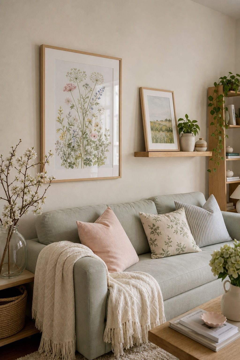 Refresh the Artwork With Spring Themes small apartment idea for Top 18 Spring Living Room Decor Ideas for Small Apartments.