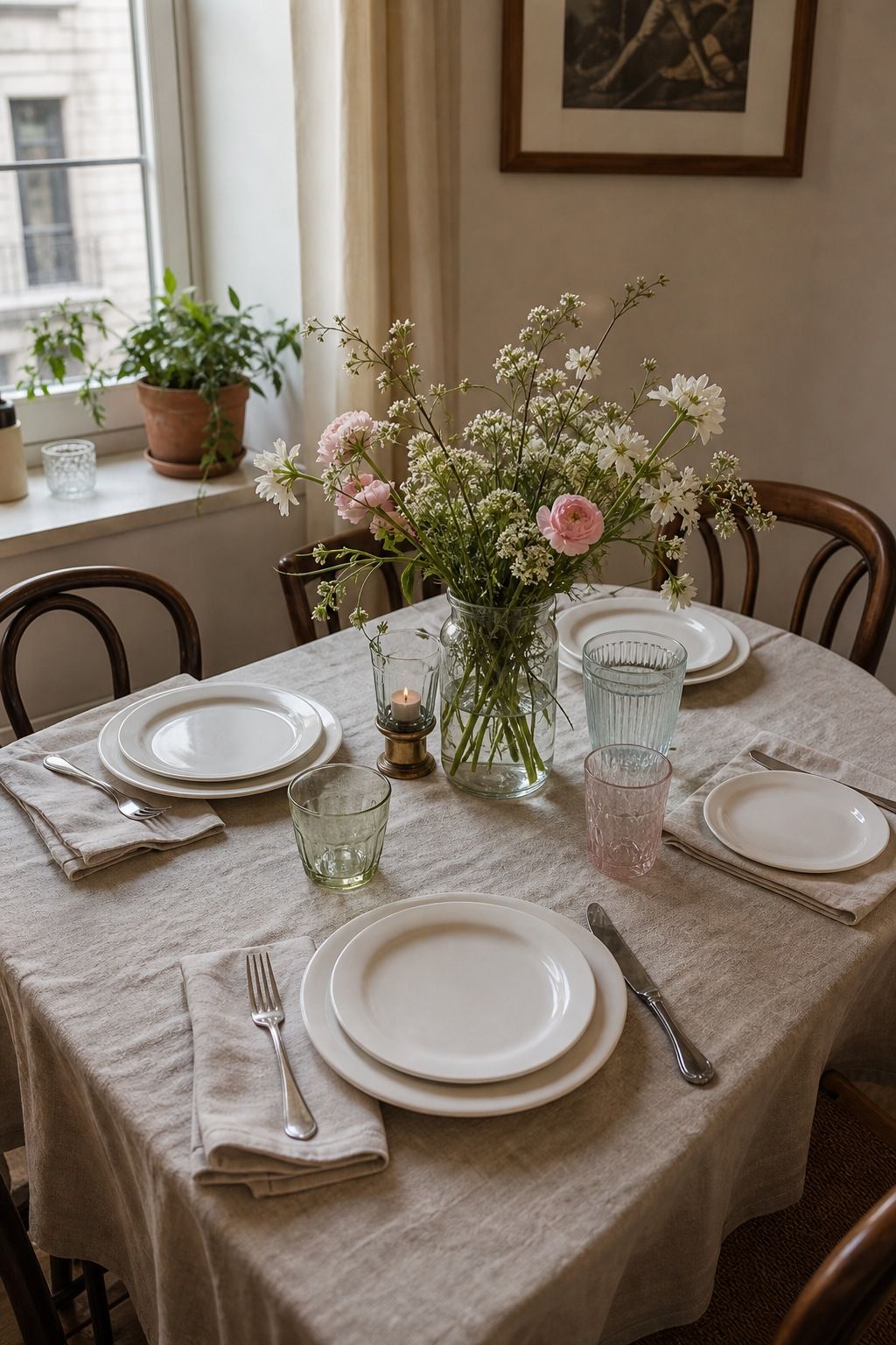 Plan the Table With What You Already Own small apartment idea for Top 18 Spring Tablescape Ideas for Small-Space Hosting.