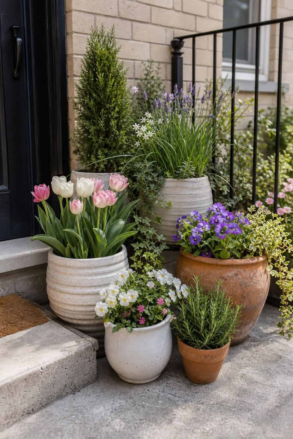 Add Decorative Planters small apartment idea for Top 18 Spring Yard Decor Ideas for a Garden-Ready Outdoor Refresh.