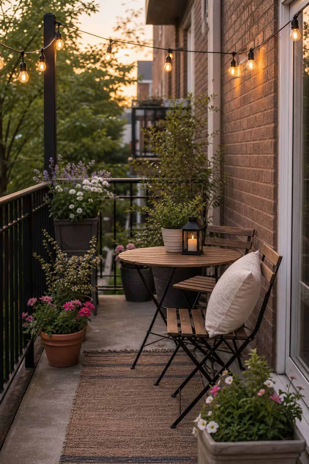 Hang Outdoor String Lights small apartment idea for Top 18 Spring Yard Decor Ideas for a Garden-Ready Outdoor Refresh.