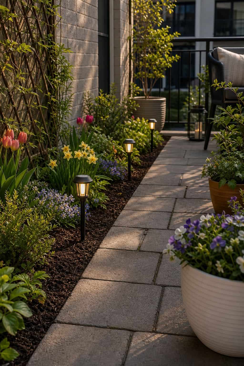 Add Pathway Lighting small apartment idea for Top 18 Spring Yard Decor Ideas for a Garden-Ready Outdoor Refresh.