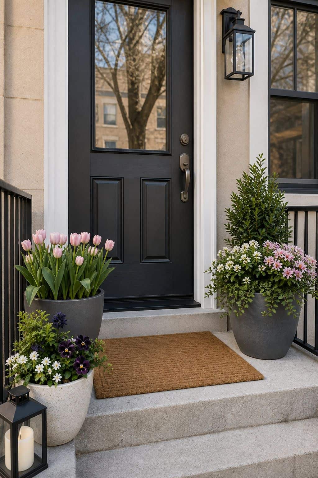 Refresh the Front Entrance small apartment idea for Top 18 Spring Yard Decor Ideas for a Garden-Ready Outdoor Refresh.