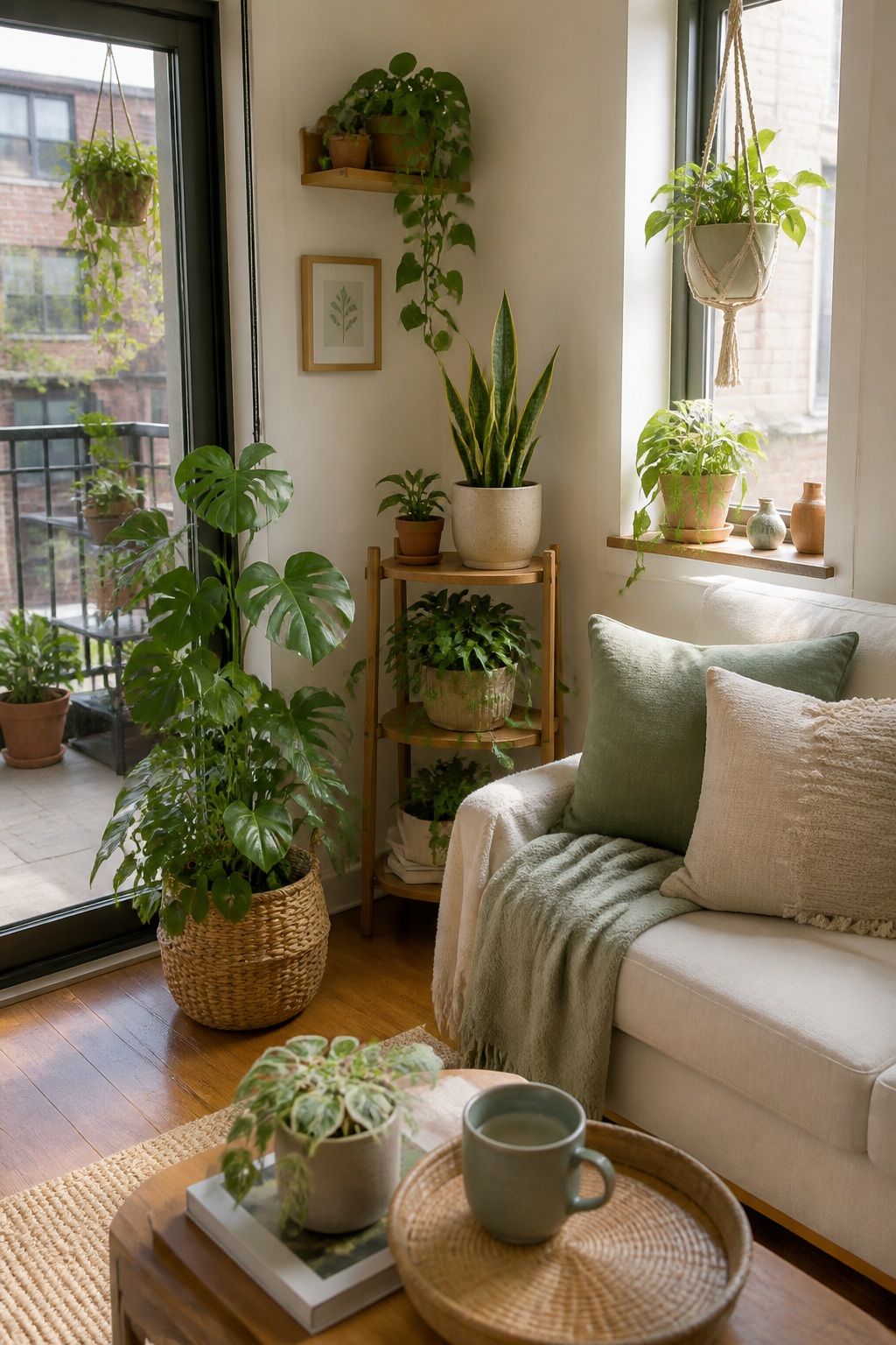 Add Plenty of Greenery and Plants small apartment idea for Top 18 Summer Home Decor Ideas for Small Apartments.