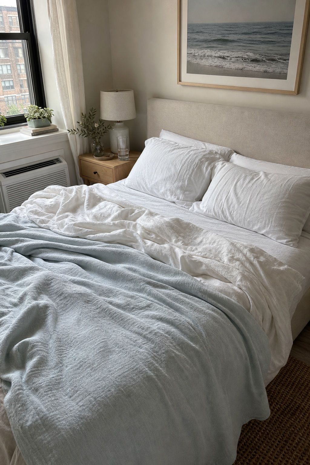 Lighten the Bedding for Cooler Sleep small apartment idea for Top 18 Summer Home Decor Ideas for Small Apartments.
