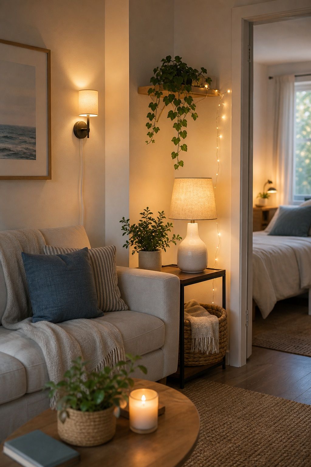 Add Lightweight Layered Lighting small apartment idea for Top 18 Summer Home Decor Ideas for Small Apartments.