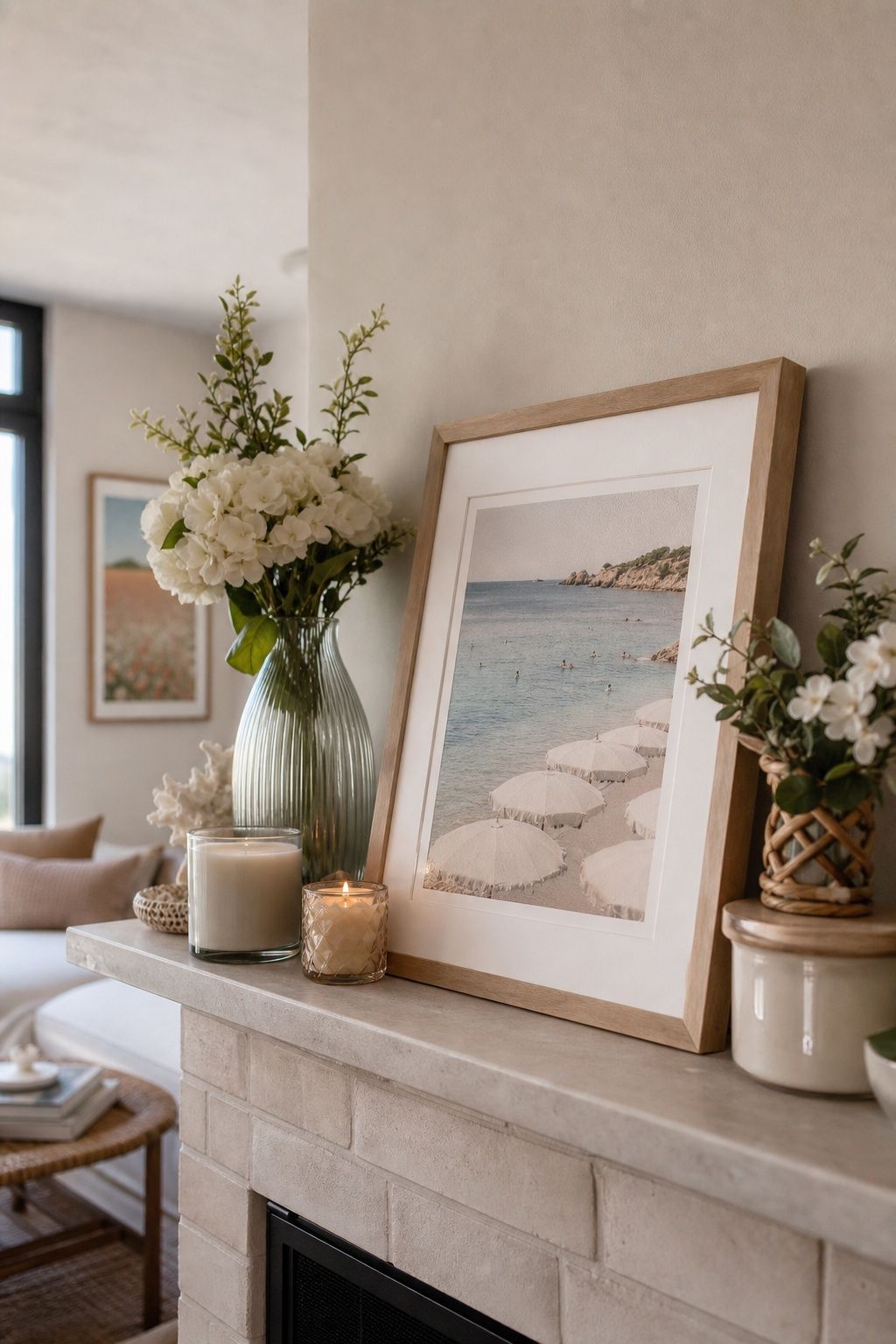 Display Summer Quotes or Signs small apartment idea for Top 20 Summer Mantel Decorating Ideas for Small Spaces.