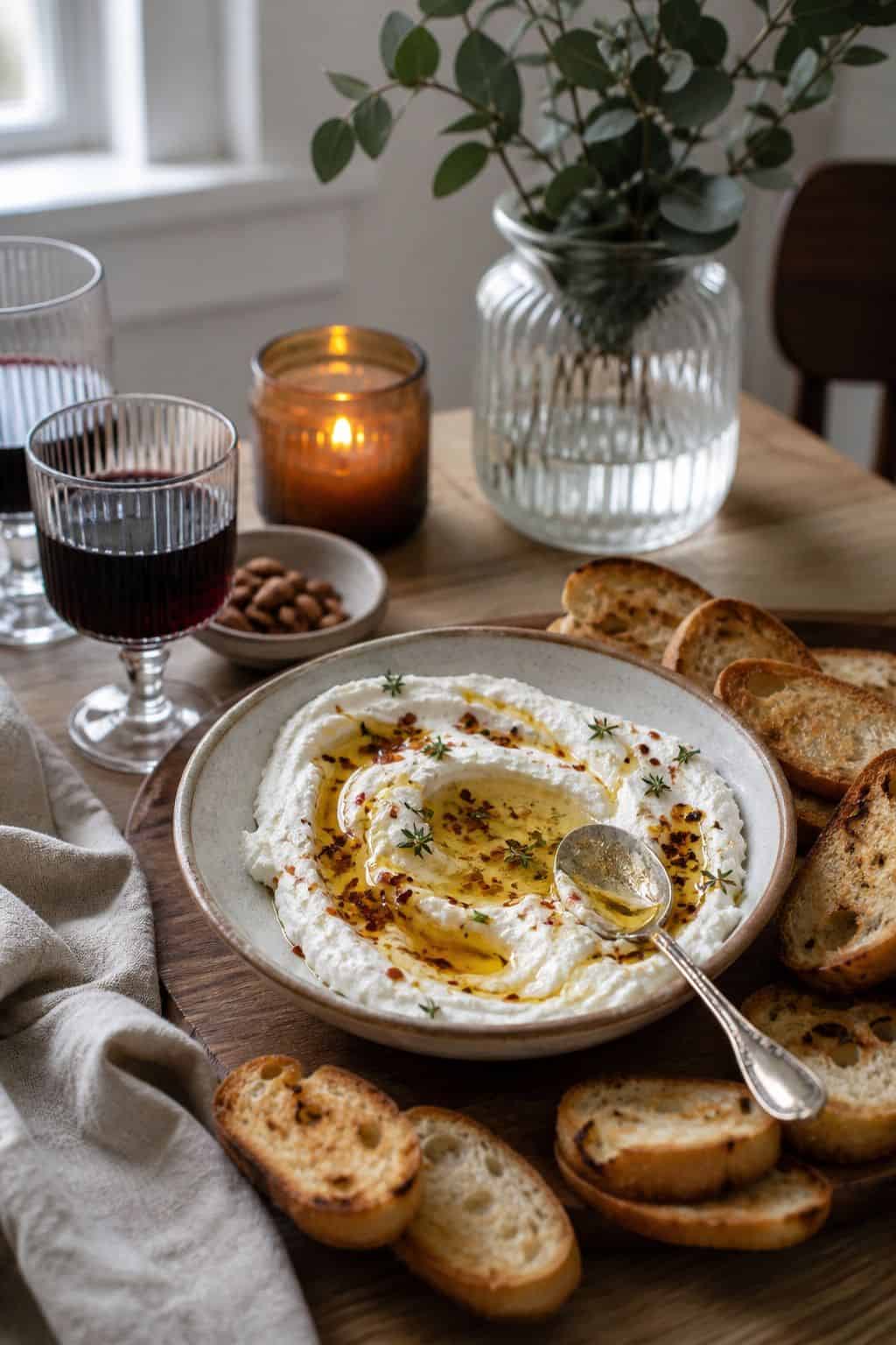 Whipped Goat Cheese with Hot Honey small apartment idea for Top 18 Thanksgiving Appetizer Ideas for an Easy Crowd-Pleaser.