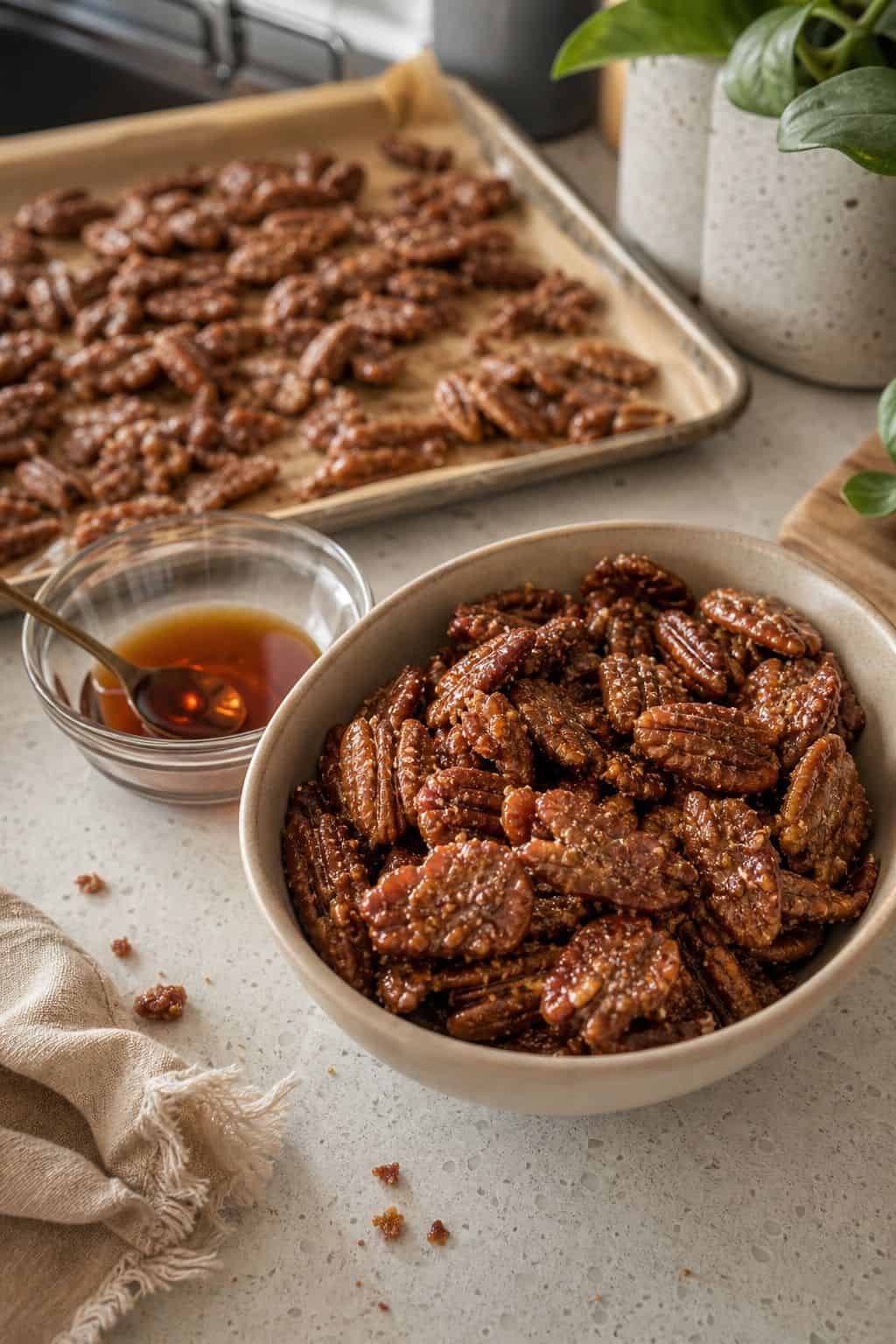 Sugared Pecans with Bourbon and Maple small apartment idea for Top 18 Thanksgiving Appetizer Ideas for an Easy Crowd-Pleaser.