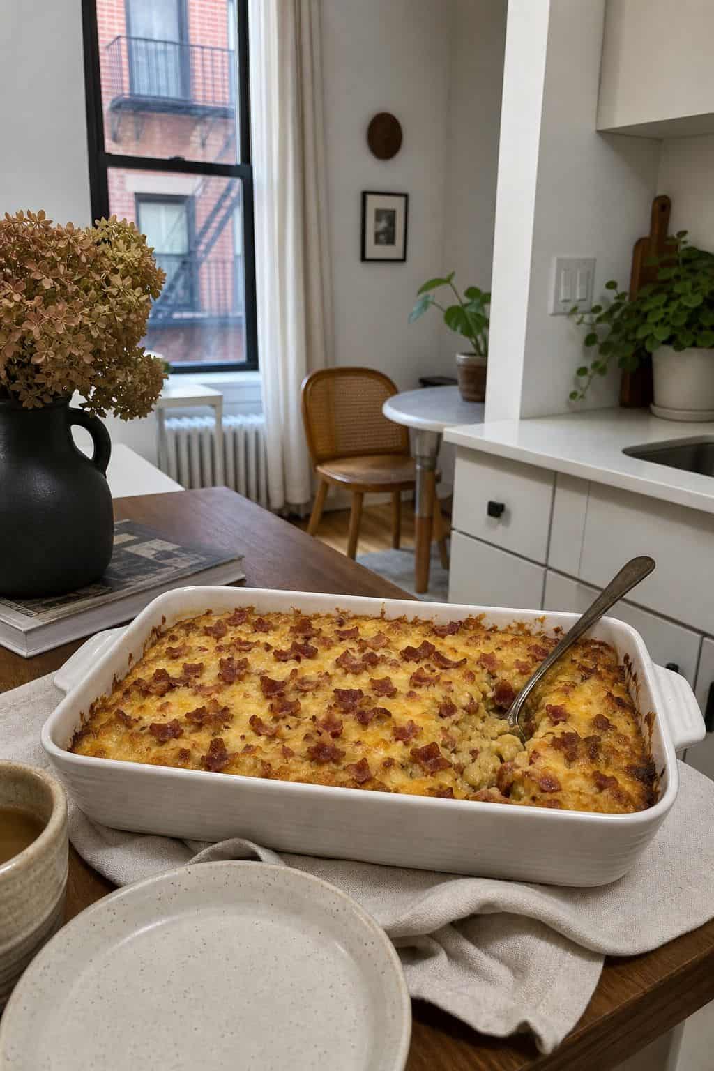 Hash Brown and Bacon Breakfast Casserole small apartment idea for Top 17 Thanksgiving Breakfast Ideas for a Make-Ahead Morning.