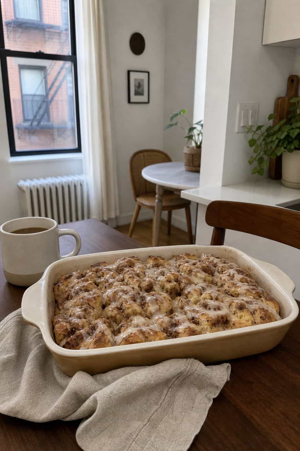 Cinnamon Roll Casserole small apartment idea for Top 17 Thanksgiving Breakfast Ideas for a Make-Ahead Morning.