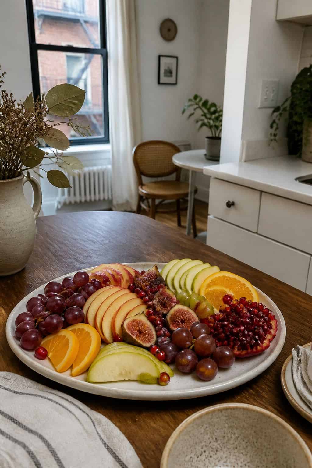 Fresh Fruit Platter in Fall Colors small apartment idea for Top 17 Thanksgiving Breakfast Ideas for a Make-Ahead Morning.