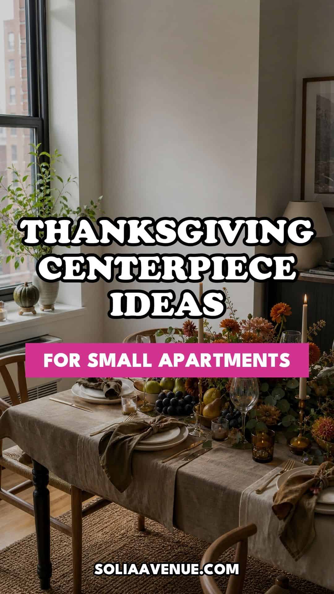 Pinterest pin for Top 17 Thanksgiving Centerpiece Ideas for Small Apartments from Solia Avenue.