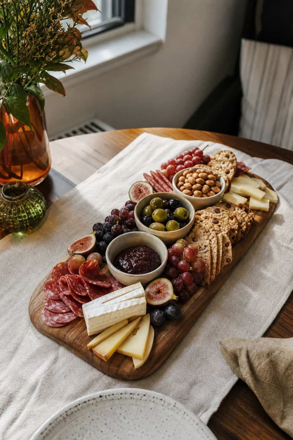 Use Three Small Bowls as Anchors small apartment idea for Top 16 Thanksgiving Charcuterie Board Ideas for a Cozy Holiday Spread.
