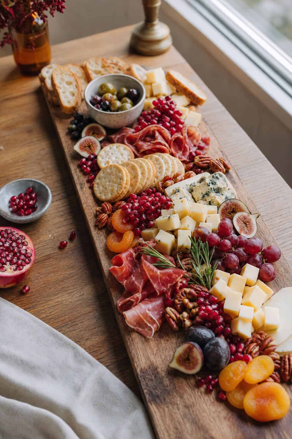 Add Pomegranate Seeds for Pops of Color small apartment idea for Top 16 Thanksgiving Charcuterie Board Ideas for a Cozy Holiday Spread.